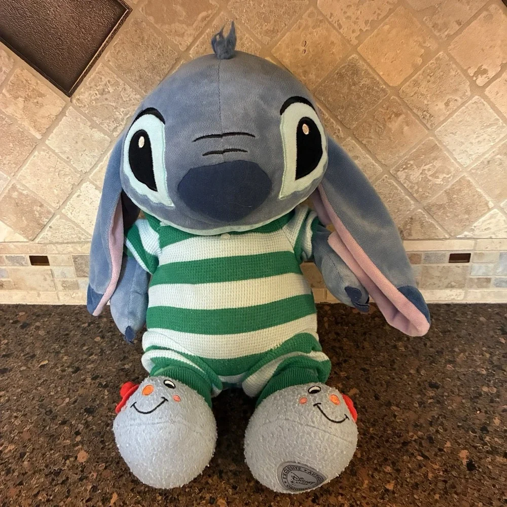 Disney Store Stitch Plush Bedtime Pajamas PJ Feet Lilo & Stitch Stuffed Animal